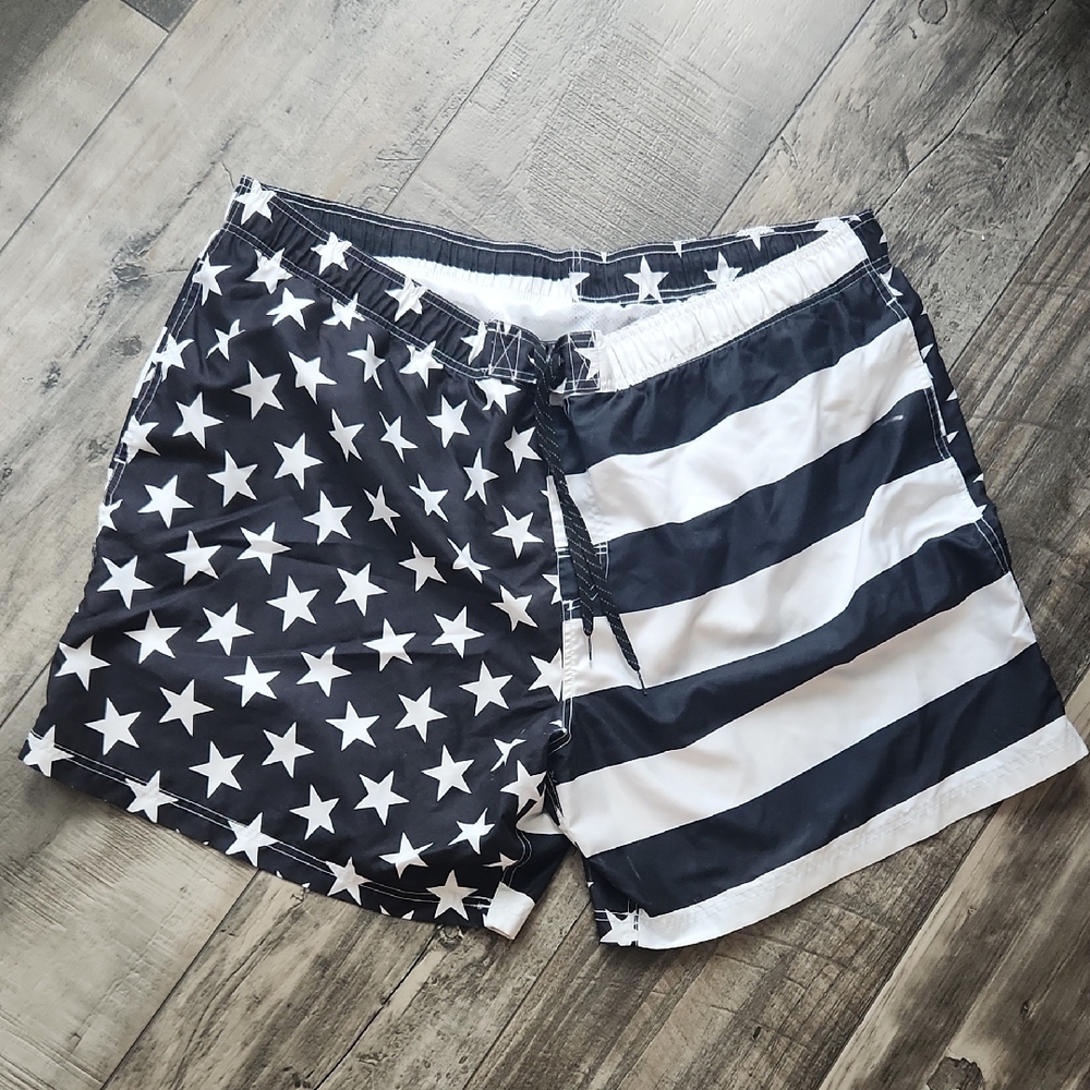 American Flag Swim Trunks 2x